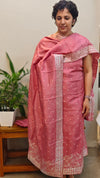 Blush pink chinon banarasi suit