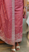 Blush pink chinon banarasi suit