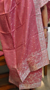 Blush pink chinon banarasi suit