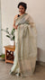 Light Pista green linen silk saree -DR42
