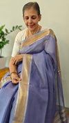 Dark Lavender Linen silk saree - DR42
