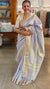 Light Lavender linen silk saree - DR42