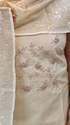 Light Beige Moonga tussar silk suit
