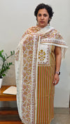 Off white and mustard cotton suit