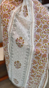 Off white and mustard cotton suit