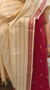 Maroon and Beige handloom cotton suit