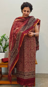 Maroon chanderi salwar suit