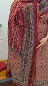 Maroon chanderi salwar suit