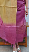 Purple and beige Lined tussar silk suit