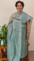 Teal green tussar silk suit