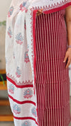 Maroon and white cotton suit -1