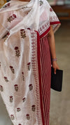 Maroon and white cotton suit - 3
