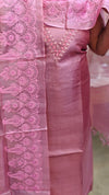 Blush pink tussar silk suit