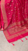 Dark Red Banarasi Silk Saree - BLM8
