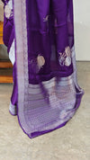 Deep Violet Banarasi Silk Saree - BLM8