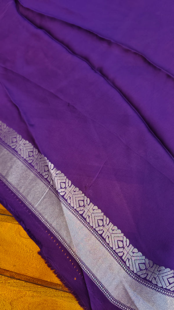 Deep Violet Banarasi Silk Saree - BLM8