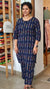 Blue cotton 2 piece kurti set