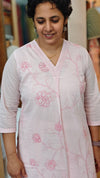 Baby pink cotton 2 piece kurti set