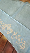 Powder blue Embroidered Tussar silk saree - GF3A