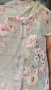 Sage Green Floral Printed Linen Cotton Suit - JR39