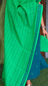 Blue and green handloom cotton suit