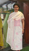 Off white and pink chikankari cotton suit - NS21