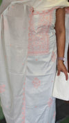 Off white and peach cotton chikankari suit - NS21