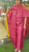 Dark pink Bamboo tussar silk suit