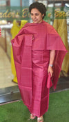 Dark pink Bamboo tussar silk suit