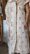 Beige semi tussar silk suit - MTV6 - PL