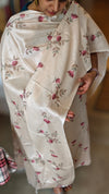 Beige Semi Tussar Cross Stitch Embroidered Suit - MTV6 RP