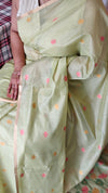 Lime green jamdani saree - JD542