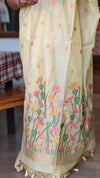 Canary yellow jamdani saree - JD542