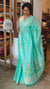 Teal Green Linen Chanderi Jamdani Saree - JD542 - B