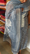 Blue printed linen cotton suit - 665