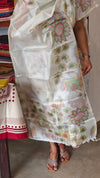 Cream Printed Pure Tussar Silk Suit