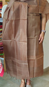 Walnut brown noil tussar silk suit