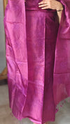 Wine Embroidered Tussar silk suit - GS10