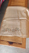 Beige Cross Stitch Embroidered Tussar Silk Saree - MCT4