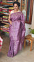 Purple Cross Stitch Embroidered Tussar Silk Saree - MCT4