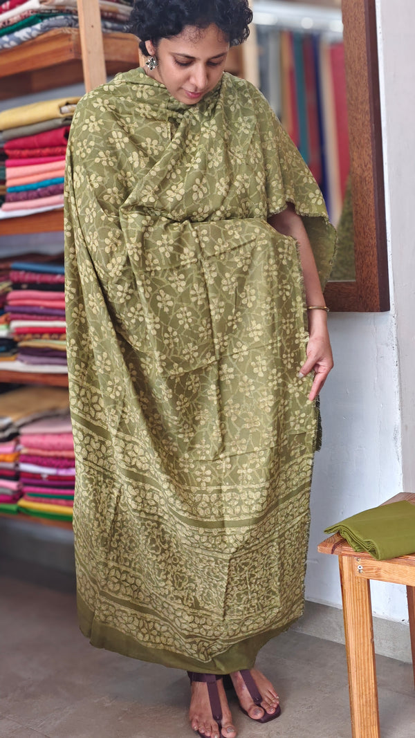 Green Ajrakh Modal Cotton suit