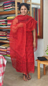 Red and black kota doria suit - 2 - GD331