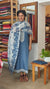 Indigo and white cotton linen suit - 823A
