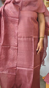 Muted mauve embroidered Tussar silk suit