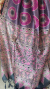 Mauve and purple Ajrakh Modal saree - MAK9