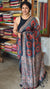 Grey and brick red Ajrakh Modal saree - MAK9