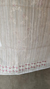 Beige jute kota embroidered saree - pink - 5030