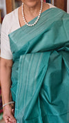 Rama Green Bamboo tussar silk saree - 4LMZ