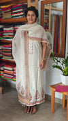 Cream and pink Linen cottton suit - DL72