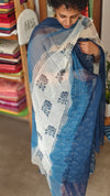 Indigo block printed Cotton suit - DL72